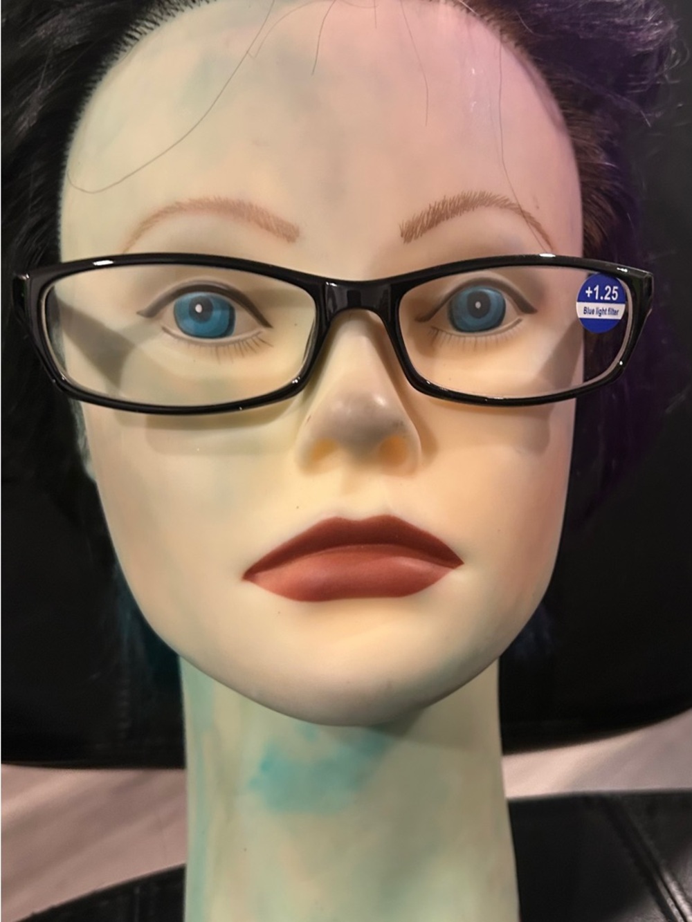 Black Rectangular Reading Glasses (+1.25)